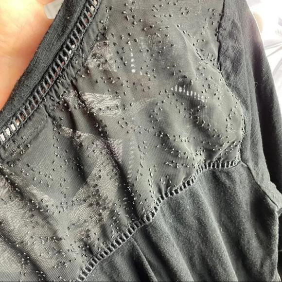 Anthropologie Dolan Black Long Loose Knit Blouse Womens Size Small Neutral - Picture 9 of 13